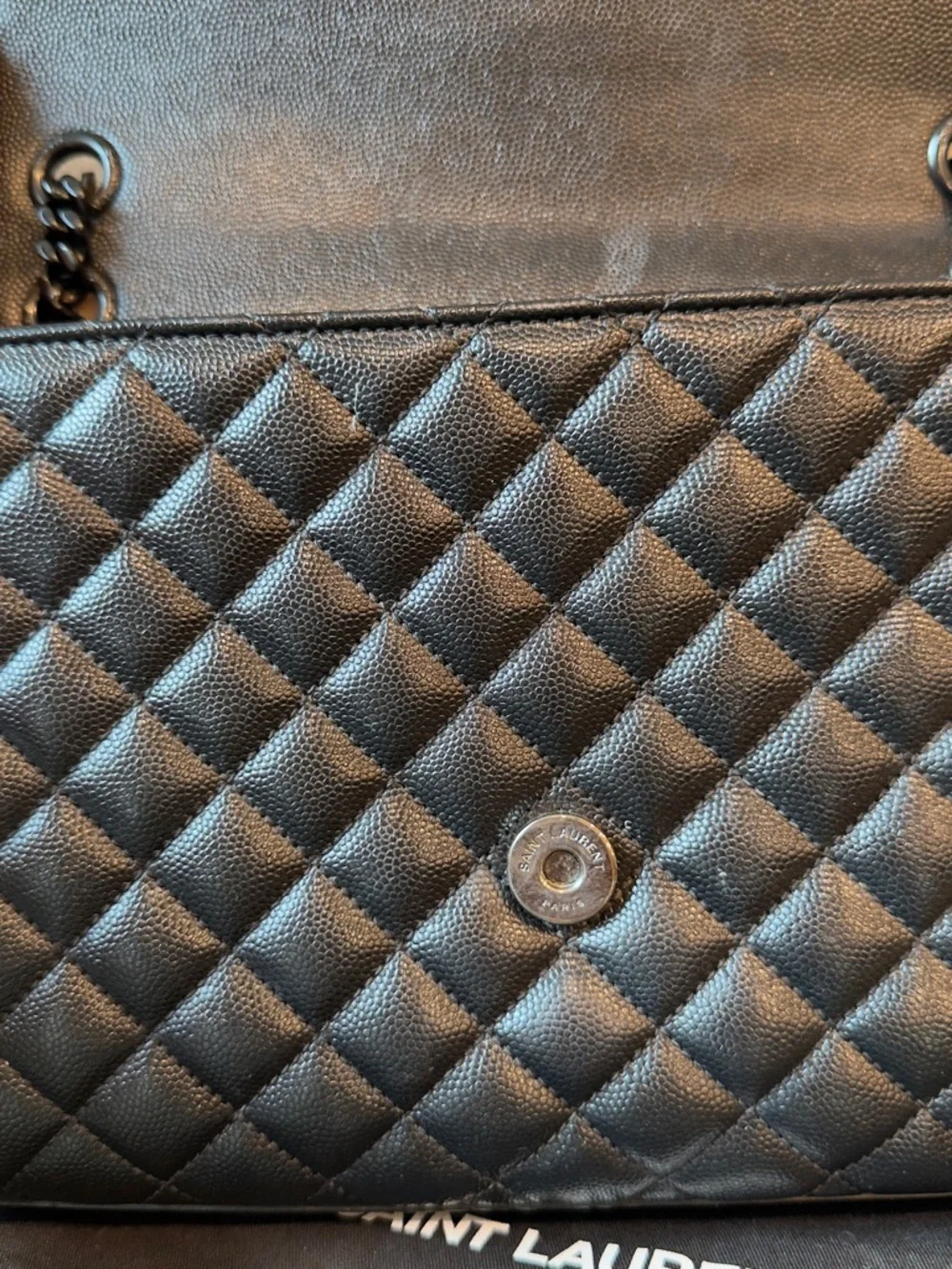 Saint Laurent YSL Medium Envelope Bag Black Matelassé Leather w/ Black Hardware - Picture 8 of 8